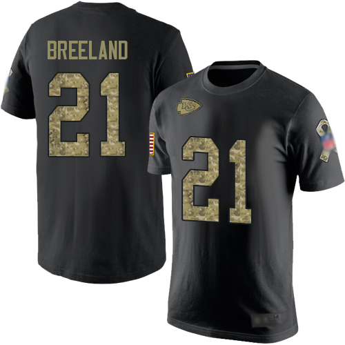 Men Kansas City Chiefs #21 Breeland Bashaud Black Camo Salute to Service T-Shirt